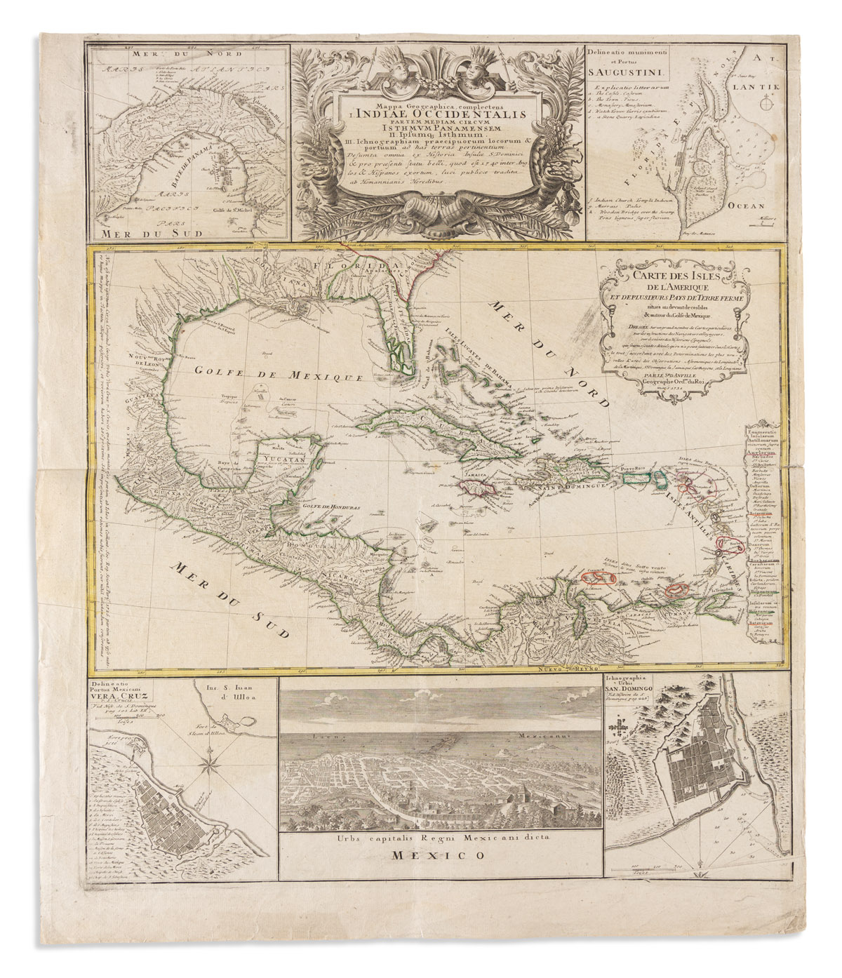 (CARIBBEAN.) Homann Heirs. Mappa Geographica Complectens I. Indiae Occidentalis Partem Mediam Circum Isthmum Panamensem.